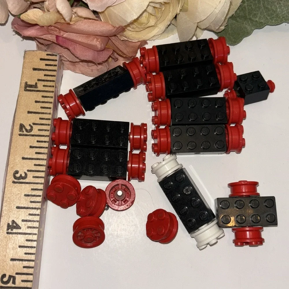 Lego Bricks Axel red wheels 1980s Vintage Lego Wheel Retro Lego car wheels